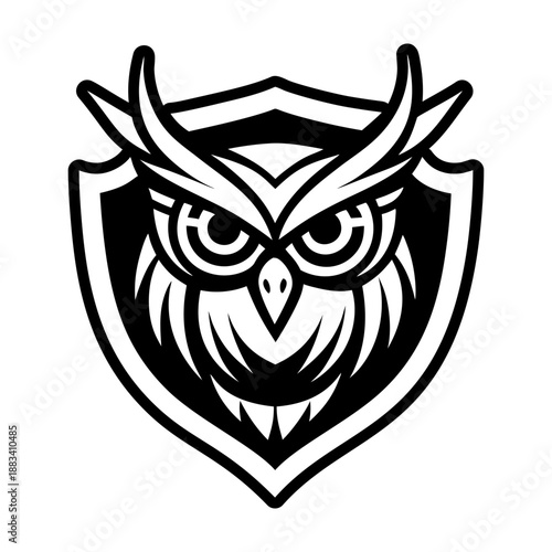 A solid icon showing an owl face