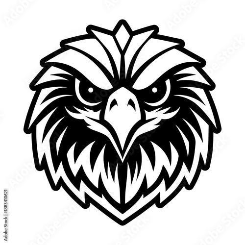 Glyph style icon showing an eagle head