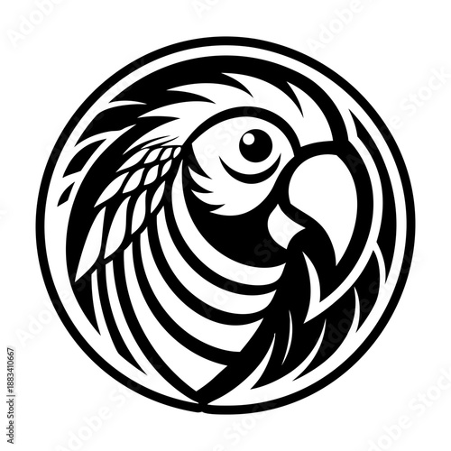 Glyph icon showing a parakeet bird