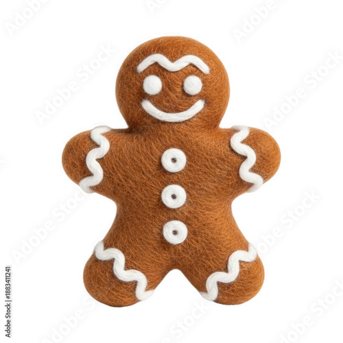 Gingerbread Man Isolated on transpernt Background with Icing