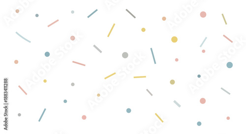 Colorful confetti elements floating on a white background, perfect for celebration illustrations in America.