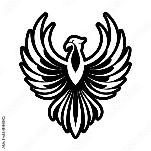 Glyph style icon showing a bluebird face