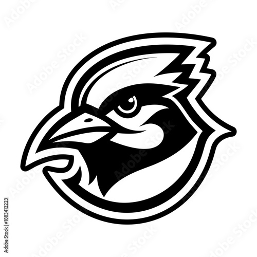 Glyph style icon showing a bluebird crest