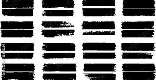 Detailed black ink splatter stencil collection with dirty liquid spray stains and grunge silhouettes for creative design