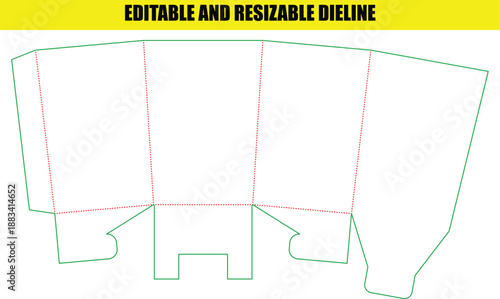 Editable and Resizable Deline Green Outline Vector Shape