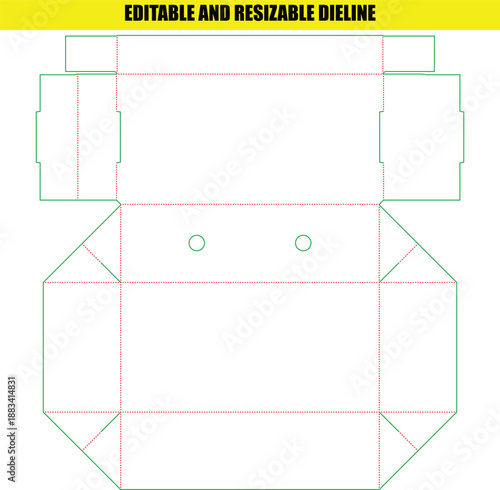 Editable and Resizable Dieline Template for Custom Boxes