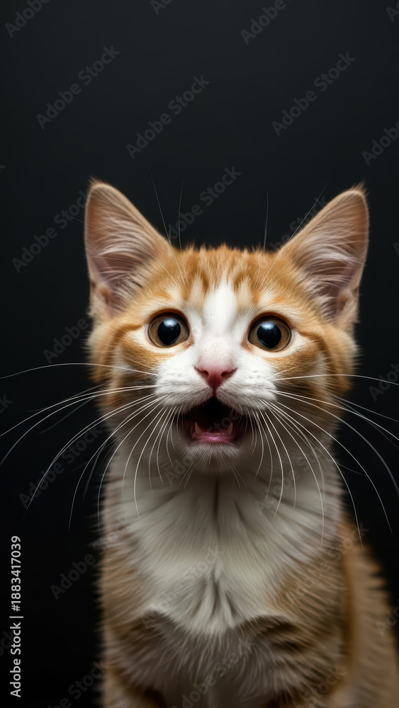 Obraz premium Curious Cat Close-Up Portrait