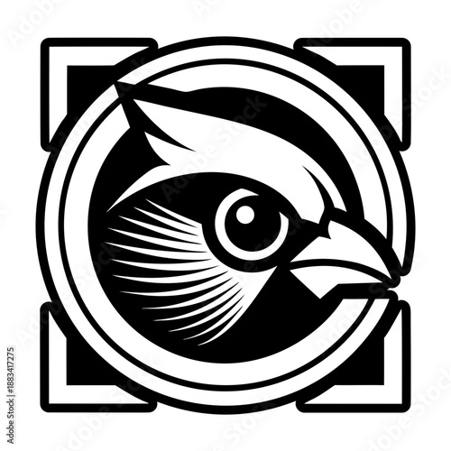 Solid style icon showing a cardinal head