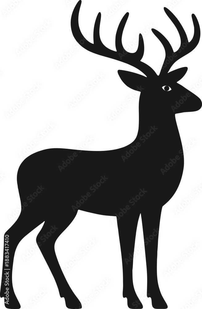 Fototapeta premium Deer Silhouette Artwork for printing, designing