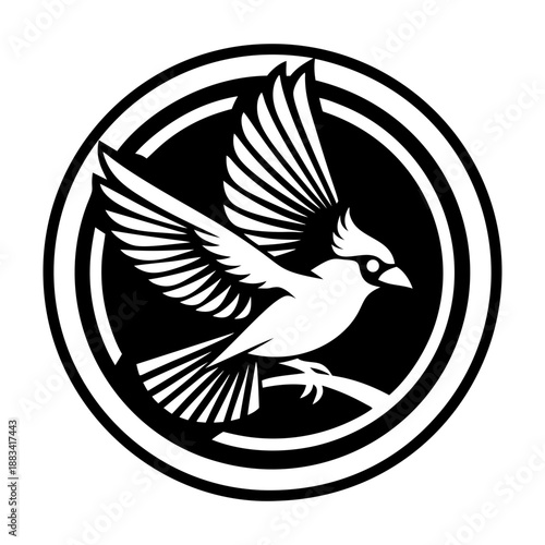 Filled style icon showing a cardinal bird