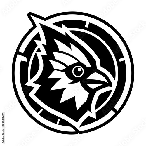 Filled style icon showing a cardinal bird