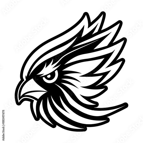 Solid style icon showing a cardinal head