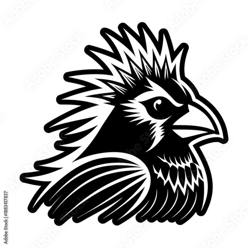 Glyph style icon showing a cardinal logo