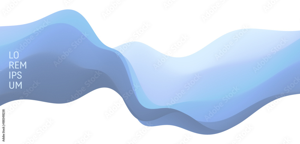 Obraz premium Blue abstract ocean seascape. Sea surface. Realistic landscape with waves. Nature background. Cover design template. 3d vector illustration for banner, flyer, poster or brochure.