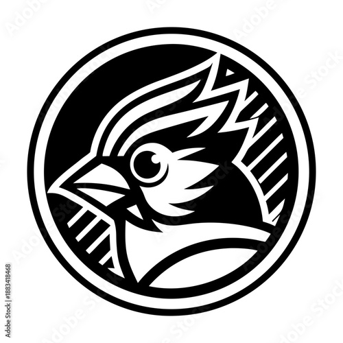 Filled style icon showing a cardinal bird