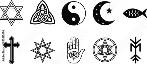 black and white icons