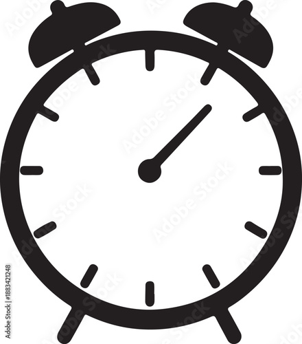 Alarm clock on a white background, showcasing a simple and modern design for timekeeping