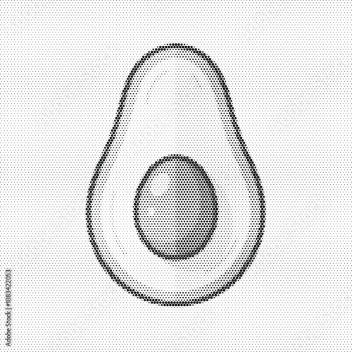 Avocado Fruit Healthy Food Vegan Nutrition Halftone Graphic