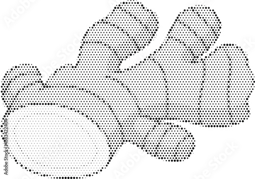 Ginger Root Herbal Medicine Health Nutrition Halftone Vector