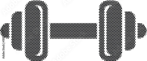 Dumbbell Gym Fitness Strength Training Halftone Graphic