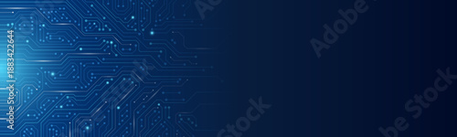 Smart 3d AI circuit board architecture with circular nodes and interconnected blue pathways. This abstract hardware design illustrates server technology, cloud data, and modern web systems.