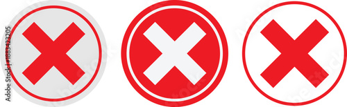 Red prohibitory signs with cross markings