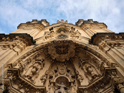 Detail of the façade of the Basilica of Santa María, San Sebastián, Basque Country