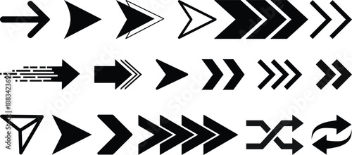 Set arrow icons. Collection arrows sign. Black arrow icon set. Arrow. Cursor. Arrow vector icon. Simple arrow set.Set black arrows for web design. Arrows vector icon. Arrow icon. Set of big black pack