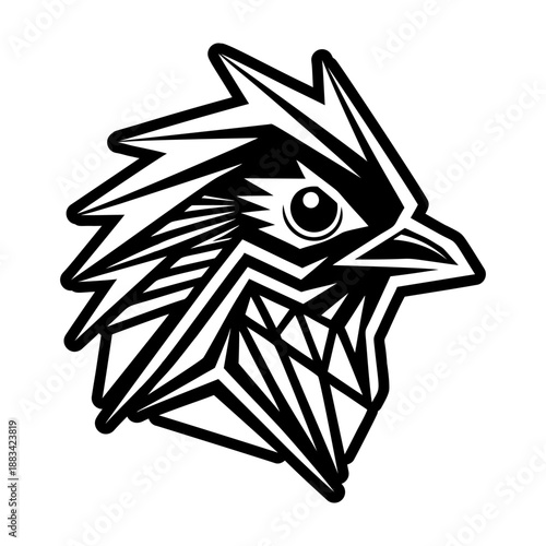 Glyph style icon showing a cuckoo logo