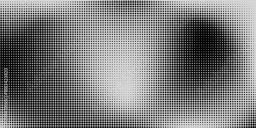 Monochrome gradient halftone dots background. Vector illustration. Abstract small grunge dots on white background