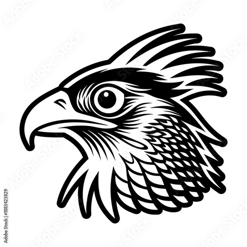 Solid style icon showing a cuckoo head