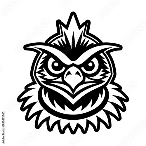 Filled style icon showing a cuculidae symbol