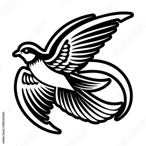 A glyph style icon showing a cuculidae face