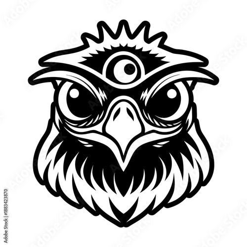 Filled style icon showing a cuculidae mascot