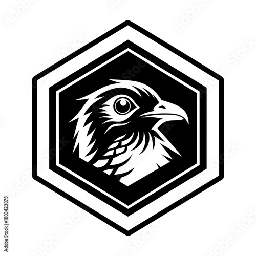 Glyph style icon showing a roadrunner logo