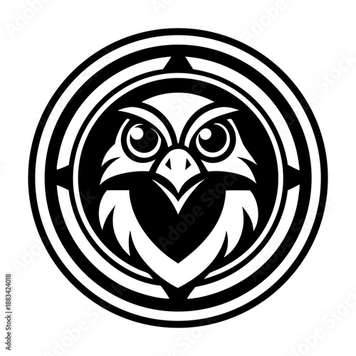 Glyph style icon showing a roadrunner logo