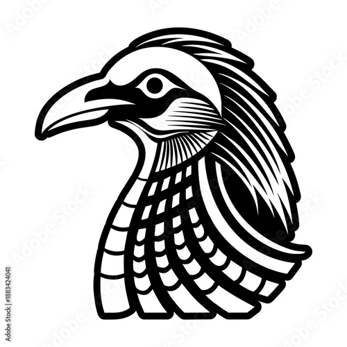 Filled style icon showing a roadrunner bird