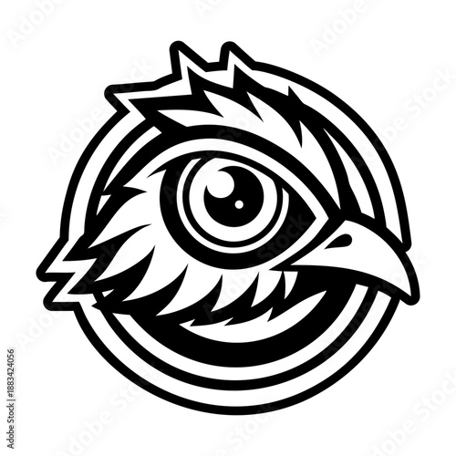 Glyph style icon showing a cuckoo logo
