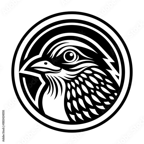 A glyph style icon showing a cuckoo face