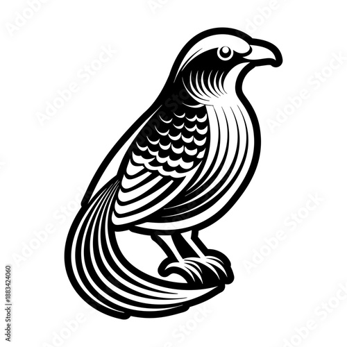 A glyph style icon showing a roadrunner face