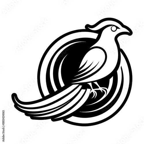 Filled style icon showing a cuckoo symbol