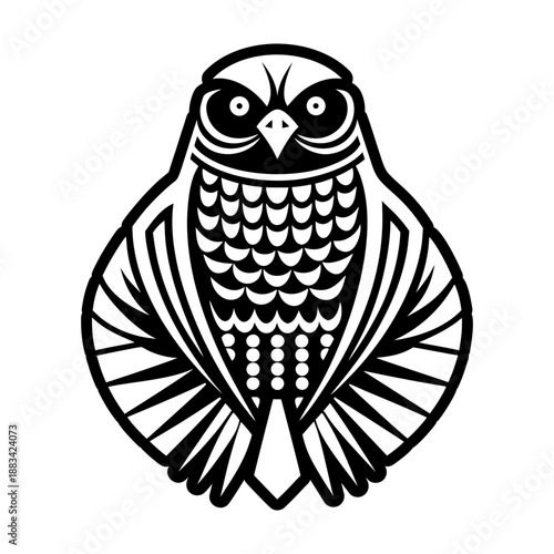 Filled style icon showing a cuckoo bird