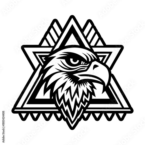 Glyph style icon showing an eagle logo