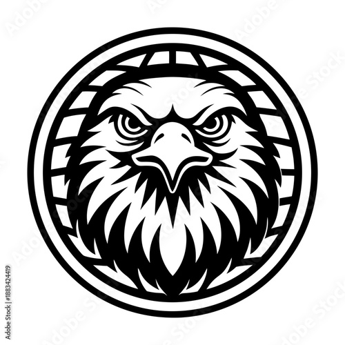 Solid style icon showing an eagle head