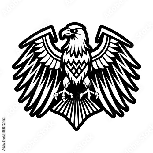 A glyph style icon showing an eagle face