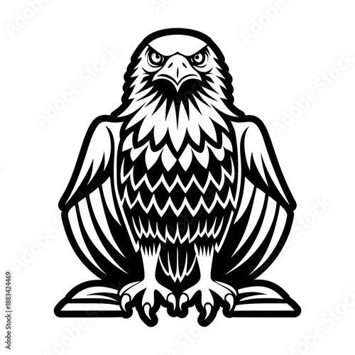 Solid style icon showing an eagle head