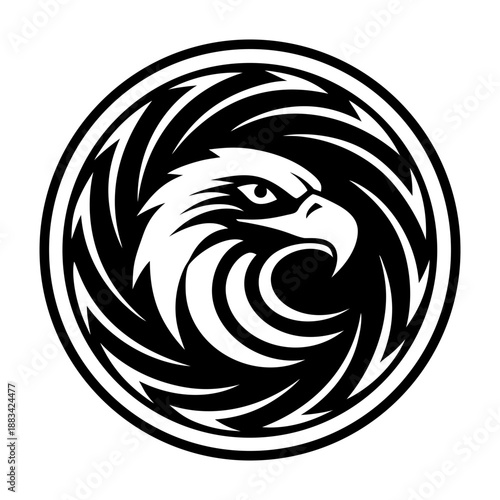 Filled style icon showing an eagle mascot