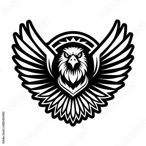 Glyph style icon showing an aquila logo