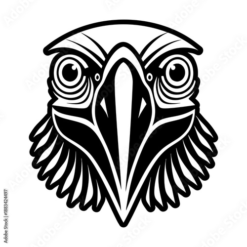 Glyph style icon showing an eagle logo