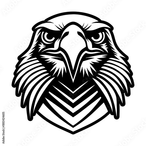 Solid style icon showing an eagle head